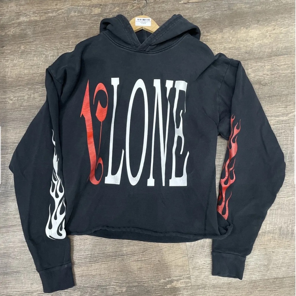 Vlone x Palm Angels Red White Hoodie Size Large